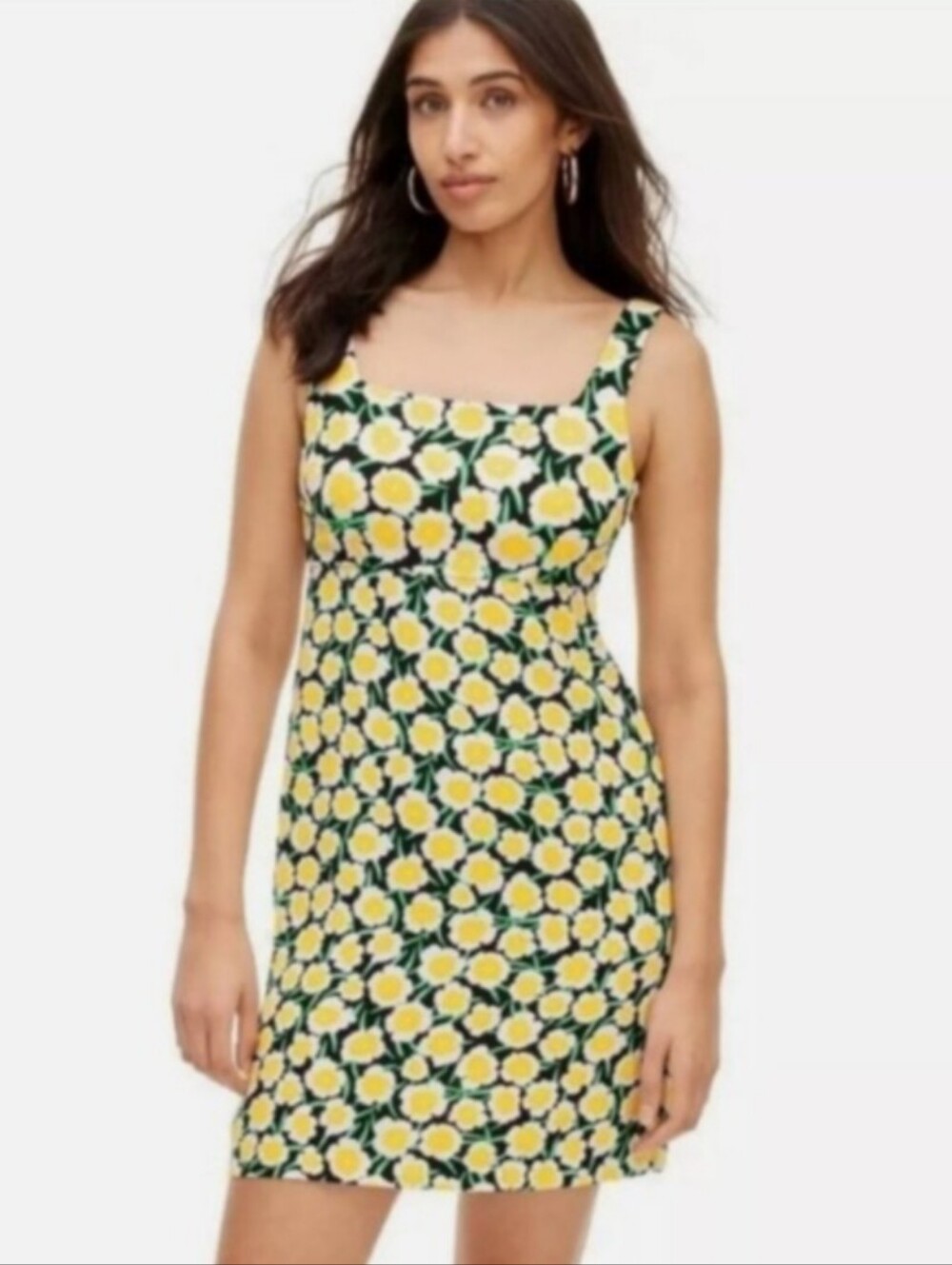 Diane Von Furstenberg Yellow Floral Poppy Mini Dress Size 14 NWOT